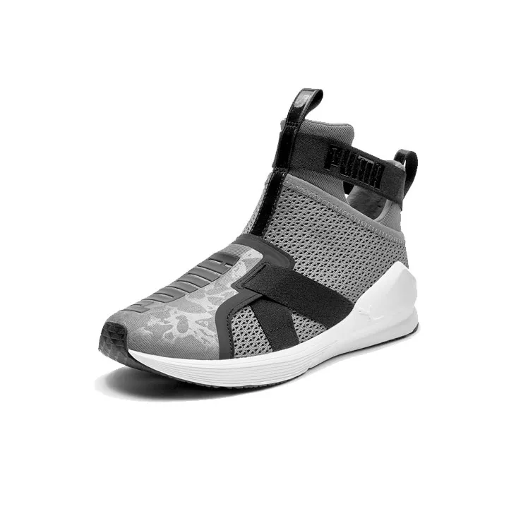 PUMA Fierce Strap High-Top Running Shoes Women's Gray-2