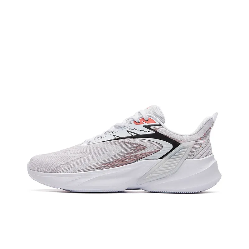361° Cushioning, Slip Resistant, Breathable, Lightweight Low Top Running Shoes Men's White Red-0