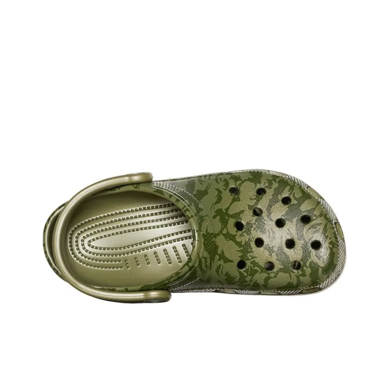 Crocs Classic Clog Camouflage Printing Beach Army Green Sandals-3
