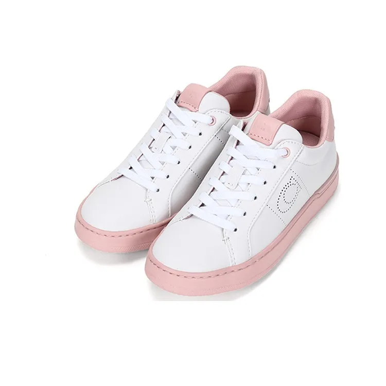 COACH Stylish Skateboarding Shoes Women's Light Pink White-2