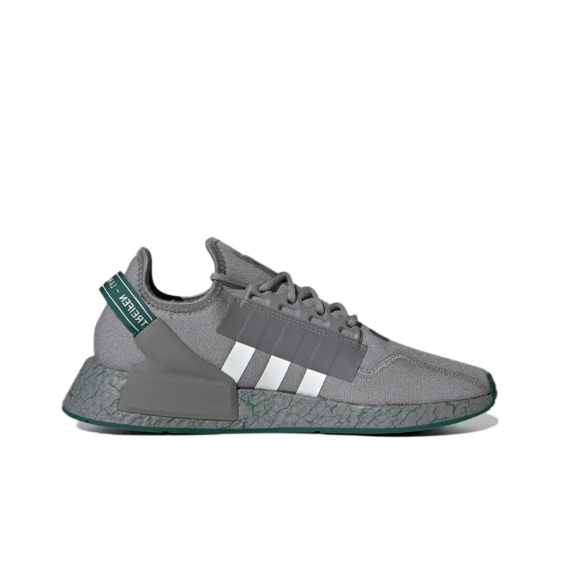 Adidas Originals Nmd R1 V2 Crackled Grey Collegiate Green-1