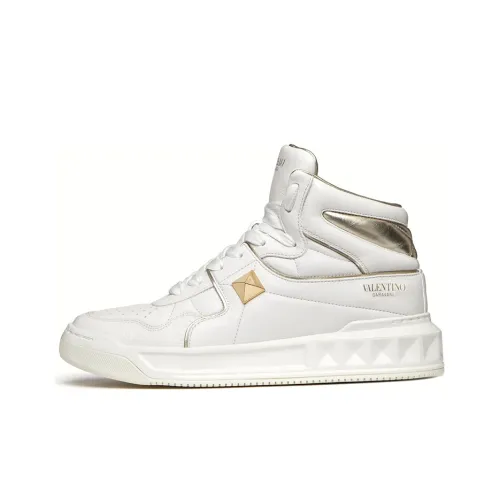 Valentino One Stud High-Top White Platinum Women's