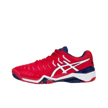 Asics Gel-Resolution 7 Low-Top Running Shoes Men's Red Blue