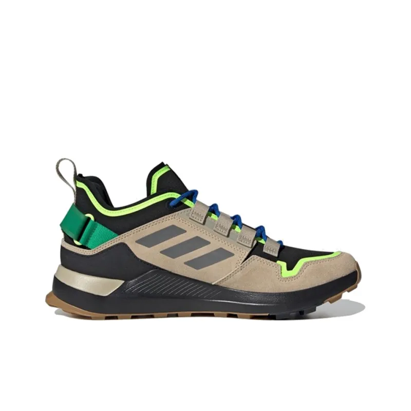 Adidas Adidas Outdoor Terrex Hikster Breathable Low-Top Trekking Shoes Men's Brown Black Green-1