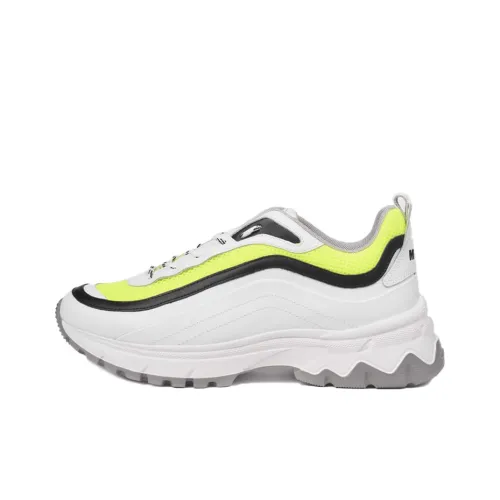 MSGM Casual Shoes Men Low-Top White/Green