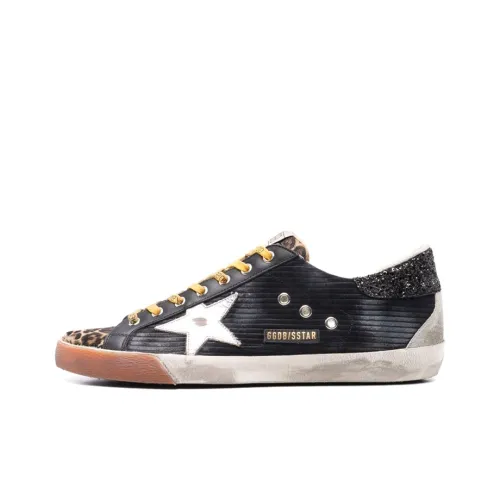 Golden Goose Super Star Corduroy Black Beige Silver Ice