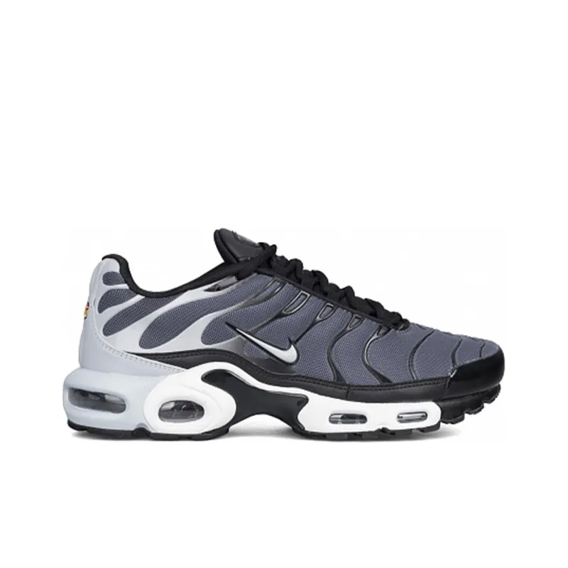 Nike Air Max Plus Cushioned Anti Slip And Wear Resistant Lightweight Low Top Running Shoes Men's Gray Black White-1
