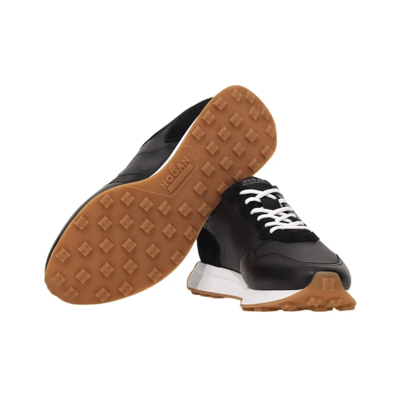 HOGAN H601 Abrasion Resistant Low Top Casual Shoes Men's Black-3