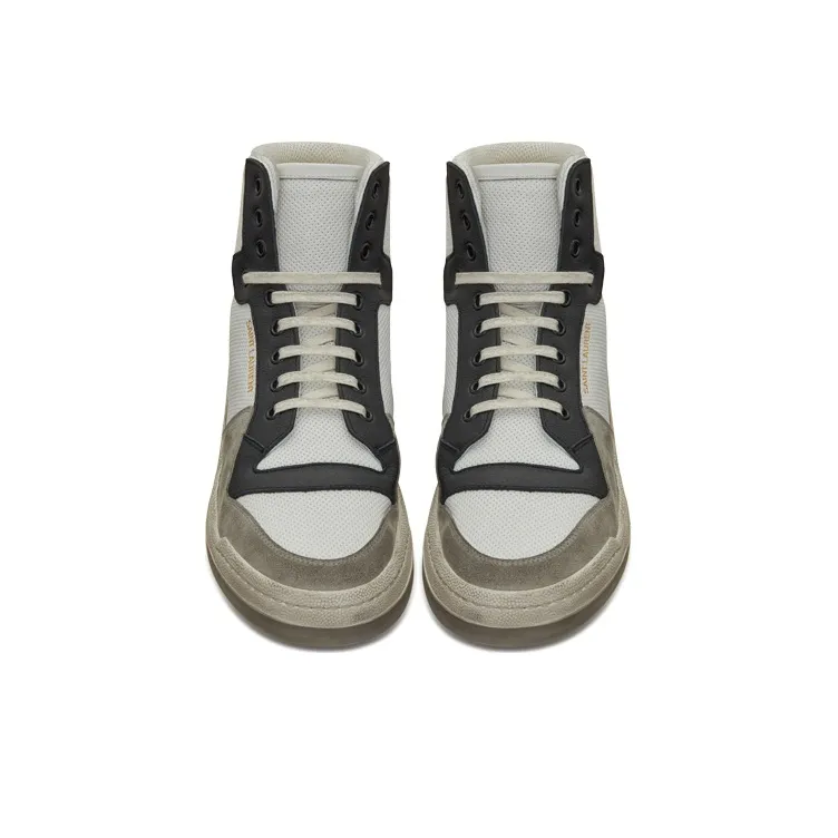 SAINT LAURENT SL 24 Mid Distressed Optic White Black Yellow-3