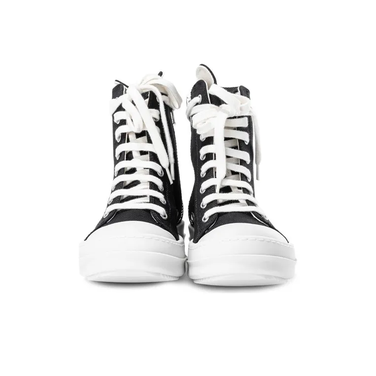 Rick Owens DRKSHDW High Top Stylish Skateboarding Shoes Women's Black-3