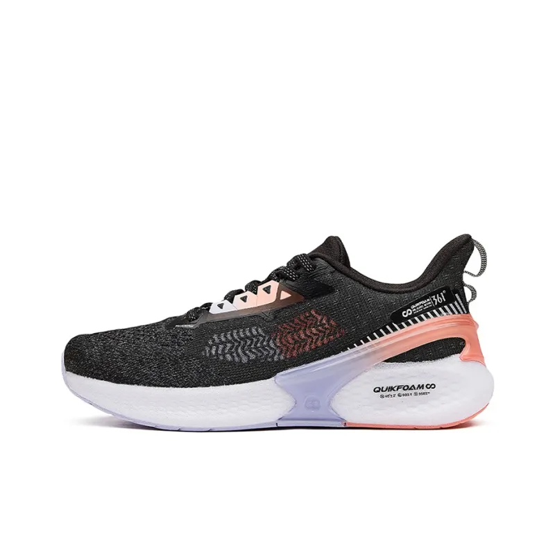 361° Flying Wing Breathable Low Top Running Shoes Women's Black Pink-0