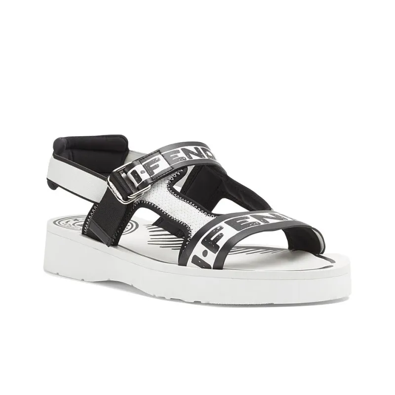 FENDI ROMA Joshua Vides Sandal Men's Black White-2