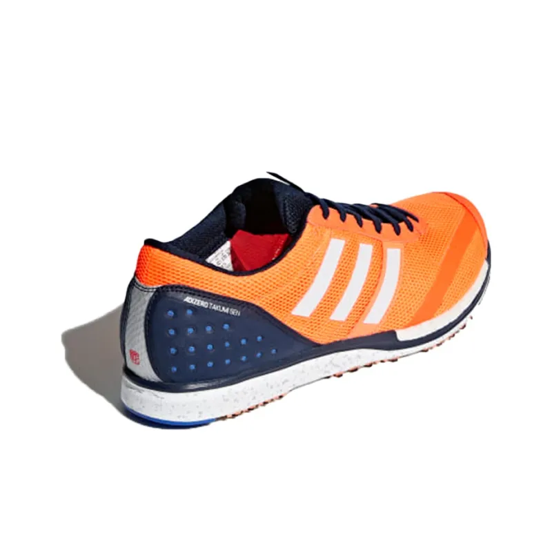 Adidas Adizero Takumi Sen 3 Breathable Low-Top Marathon Running Shoes Unisex Orange Blue White-2