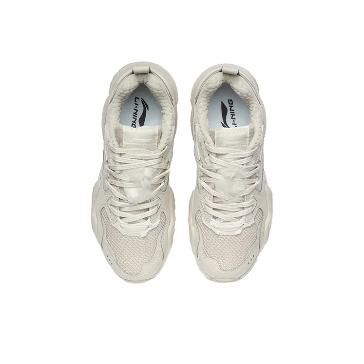 LiNing Cat Paw Lite Anti Slip And Wear Resistant Warm Low Top Running Shoes Women's Oat Gray-2