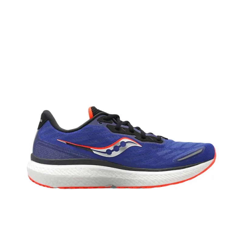 Saucony Triumph 19 Cushioning Anti Slip And Wear Resistant Low Top Marathon Running Shoes Men's Blue White ·-1
