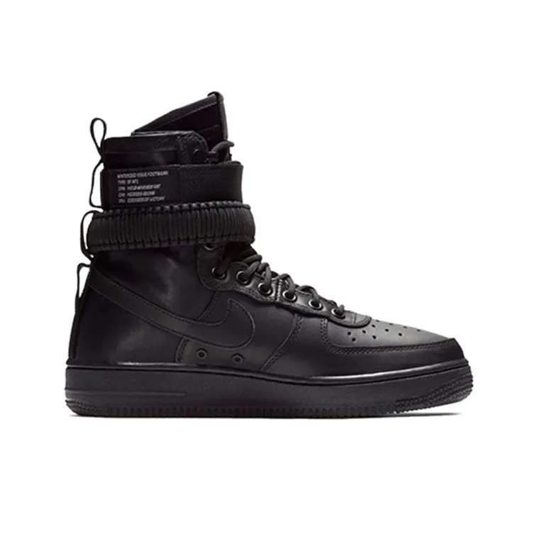 Nike Air Force 1 Triple Black Leather Women's-1