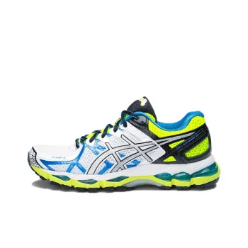 Asics Gel-Kayano 21 Slip-Resistant Low-Top Running Shoes Women's White Blue Yellow