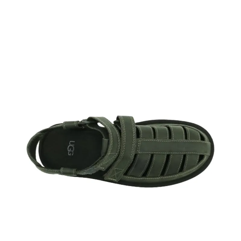 UGG Dune Fisherman Cowhide Green Sandals-5
