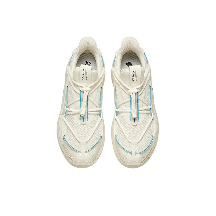 Anta Running Collection Anti Slip Wear Resistant Low Top Running Shoes Men's Ivory White-2
