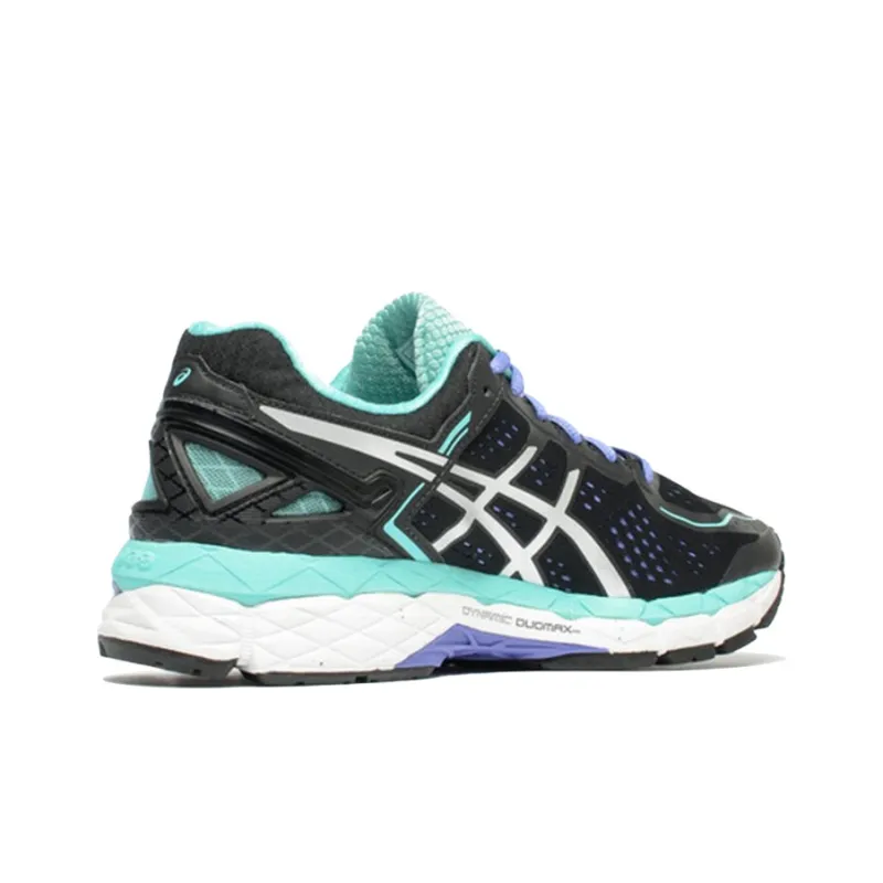 Asics Gel-Kayano 22 Durable Breathable Low-Top Running Shoes Women's Black Silver Blue-3