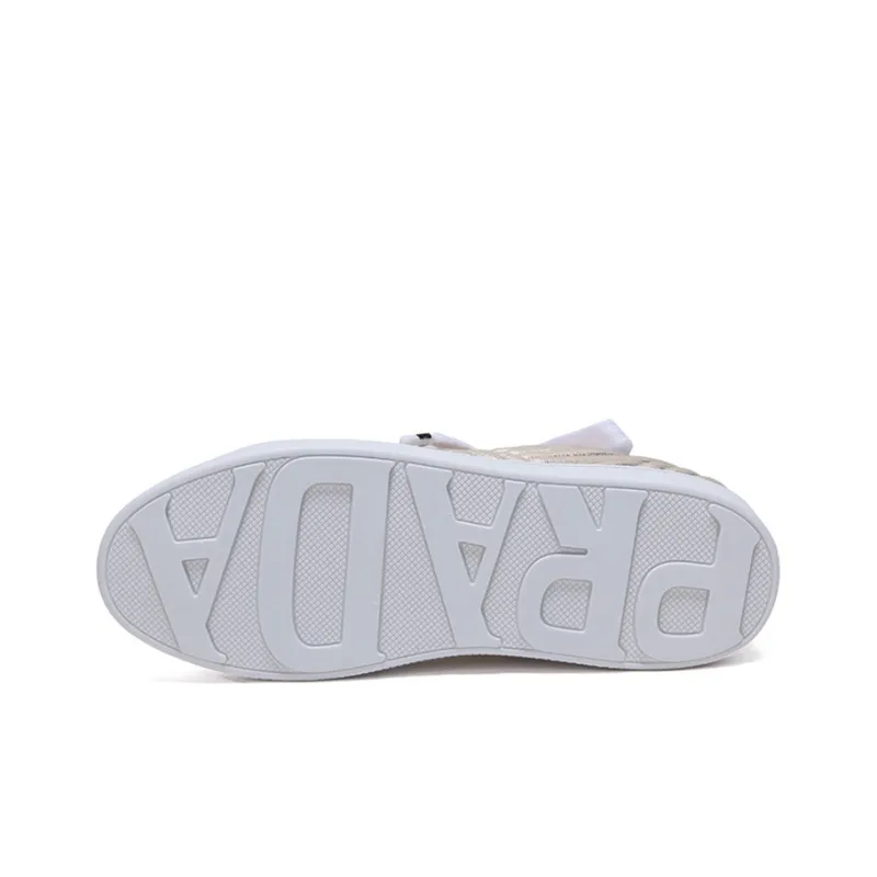 PRADA Low Top Stylish Skateboarding Shoes Women's Pyrite Yellow-5