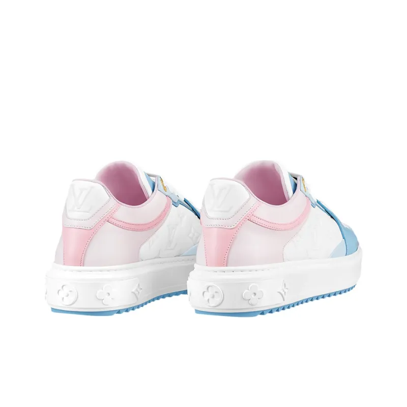LOUIS VUITTON Time Out Sneakers 'White Monogram With Blue Pink' Women's-4