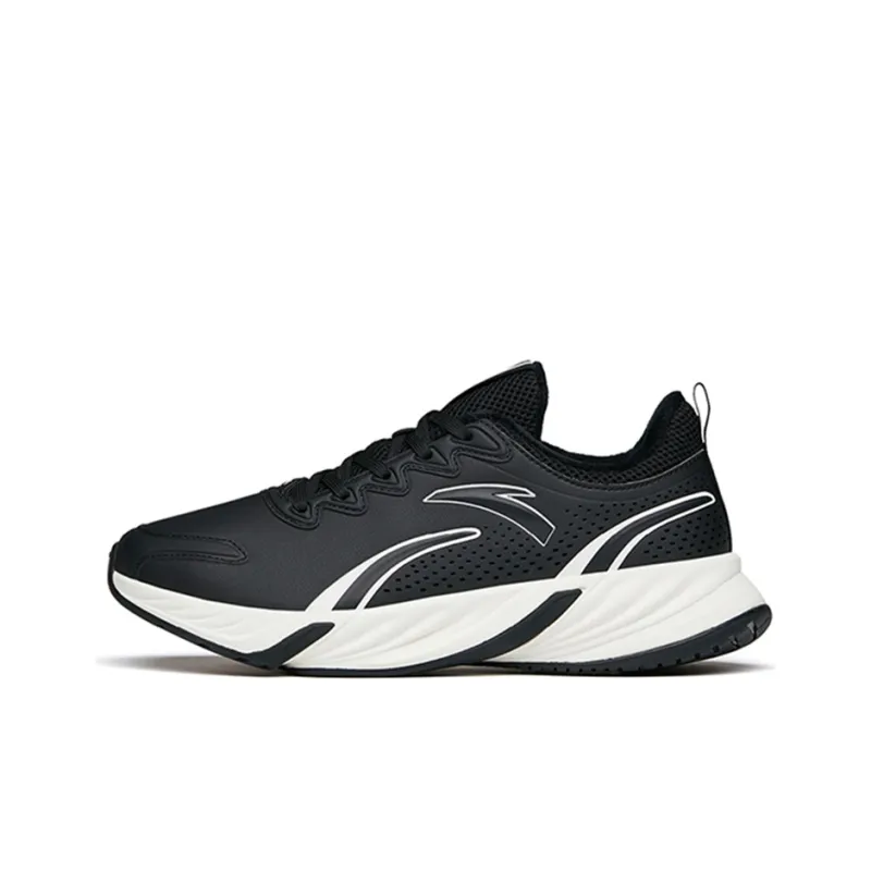 Anta Running Collection Lightweight Cushioning Low Top Running Shoes Women's Black Fleece Lined-0
