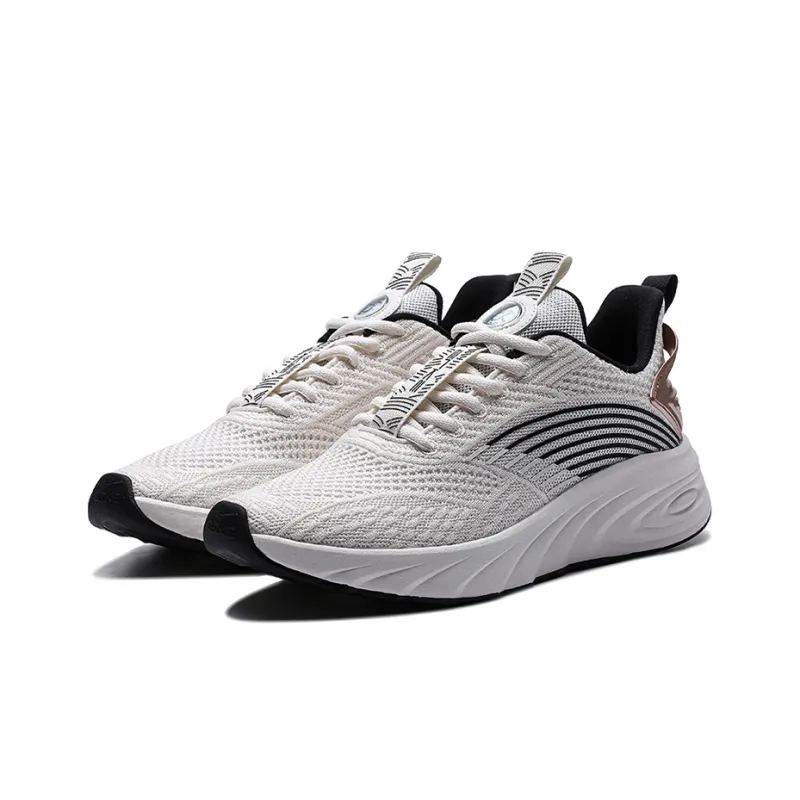 Erke Chi Pan Α Fle Cushioning, Slip Resistant, Abrasion Resistant, Breathable Low Top Running Shoes Men's White Gold-1