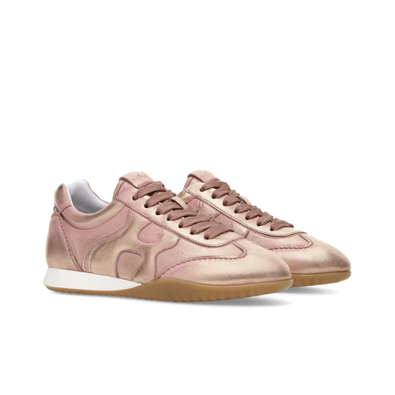 HOGAN Olympia Z Wear-Resistant Low-Top Casual Shoes Women's Pink-2