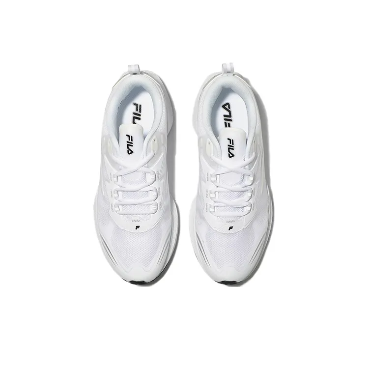 FILA Cushioning Anti Slip And Wear Resistant Breathable Coverage Low Top Casual Running Shoes Unisex White Black-3