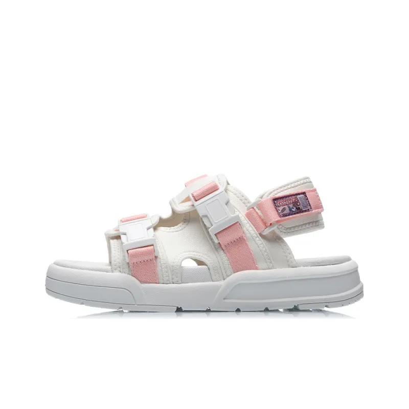 LiNing Coca Beach Sandals Women's Pink White-0