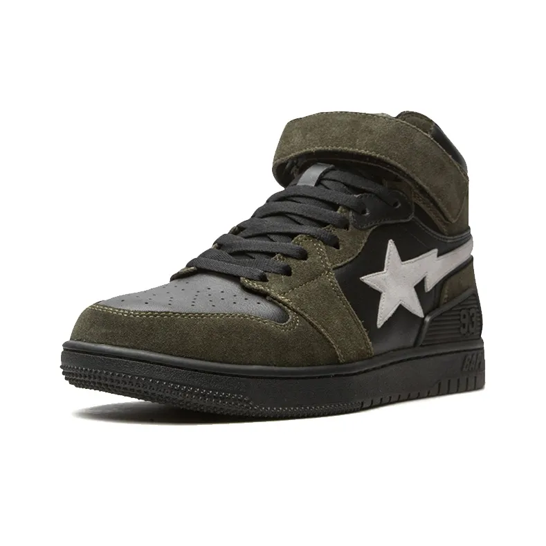 A BATHING APE A Bathing Bape Sk8 Court Sta Hi 'Olive Black'-2