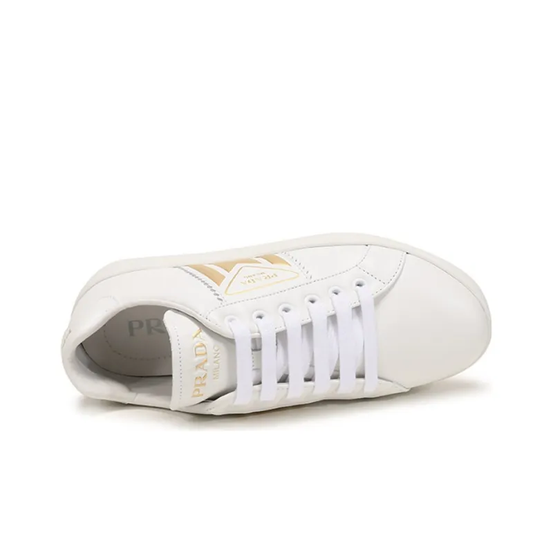 PRADA Low Top Skateboard Shoes Women's White-4