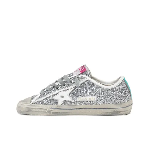 Golden Goose V-Star Skateboard Shoes Women's Low-Top Silver