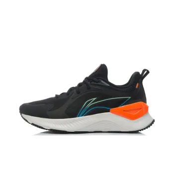 LINING YueYing Element Running Shoes Men Low Top Black/Neon Glow Orange