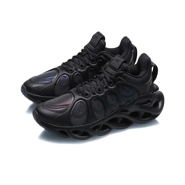 LiNing Arc ACE Cushioning Breathable Lightweight Rebound Low Top Running Shoes Women's Black-2
