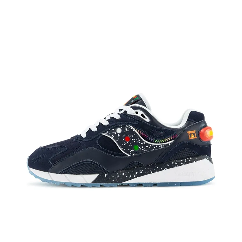 Saucony Shadow 6000 Cushioned Slip Resistant Water Resistant Low Top Running Shoes Unisex Blue White-1