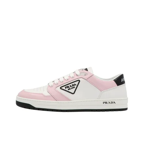 PRADA District Sneaker White Pink Perforated Leather Women's