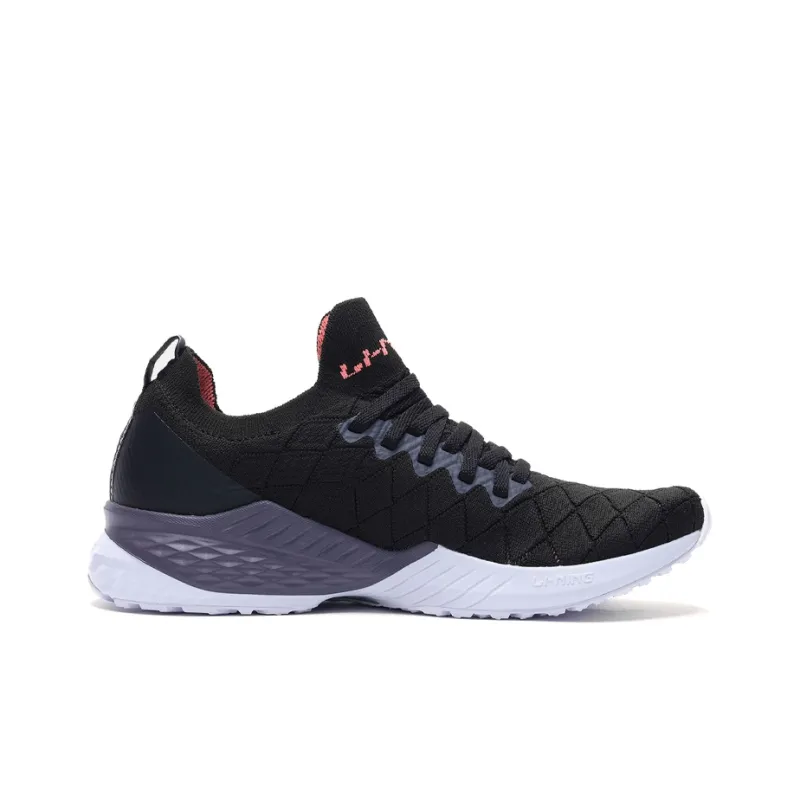 LiNing Cloud Five Generations Cushioned Anti Slip And Wear Resistant Lightweight Low Top Running Shoes Women's Black-1