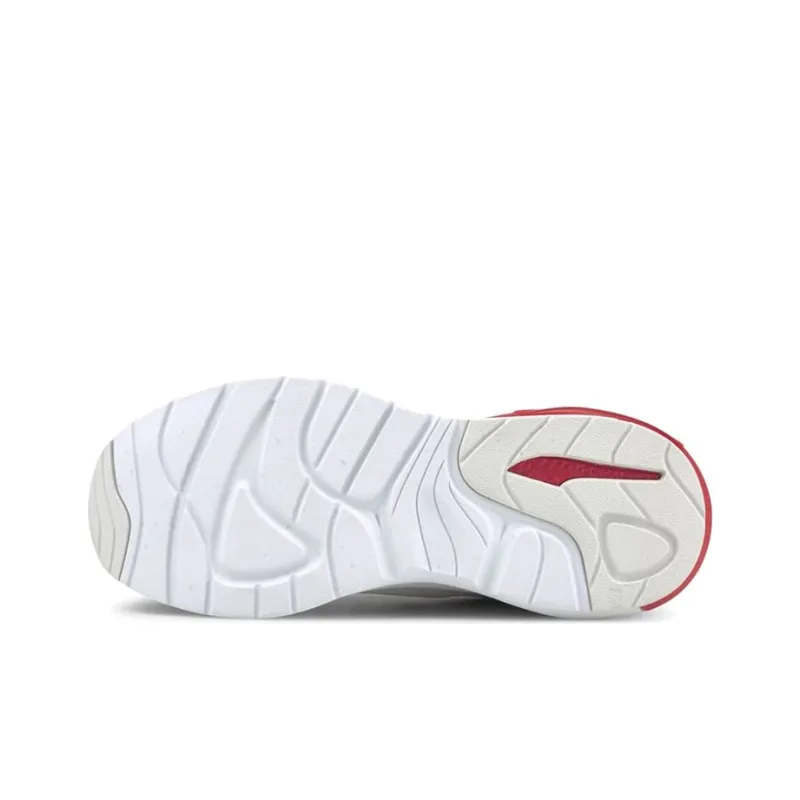 PUMA Electron Cushioning Anti-Slip And Wear-Resistant Low-Top Running Shoes Unisex White Red-3