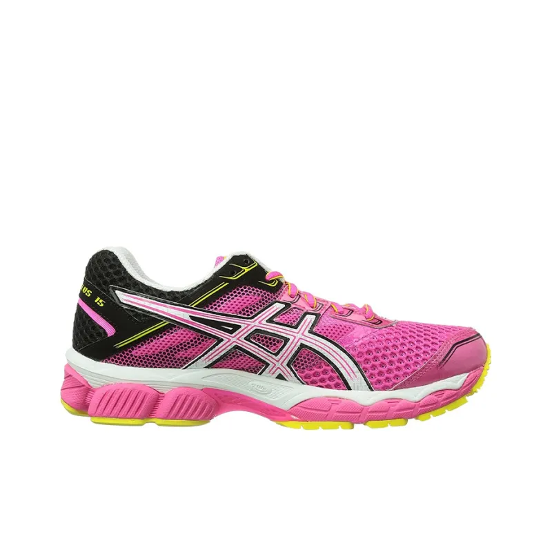 Asics Gel-Cumulus 15 Anti-Slip And Wear-Resistant Breathable Low-Top Running Shoes Women's Pink Yellow-1