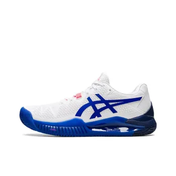 Asics Gel Resolution 8 Clay Lightweight Wear resistant And Non slip Low Top Running Shoes Women's White Blue