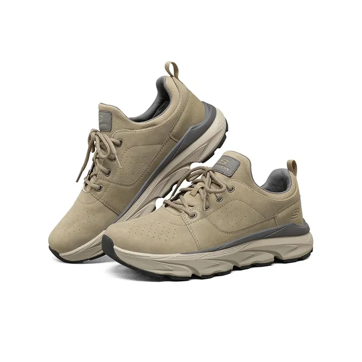 Skechers Delmont Cushioning Anti Slip And Wear Resistant Low Top Running Shoes Men's Sand-2