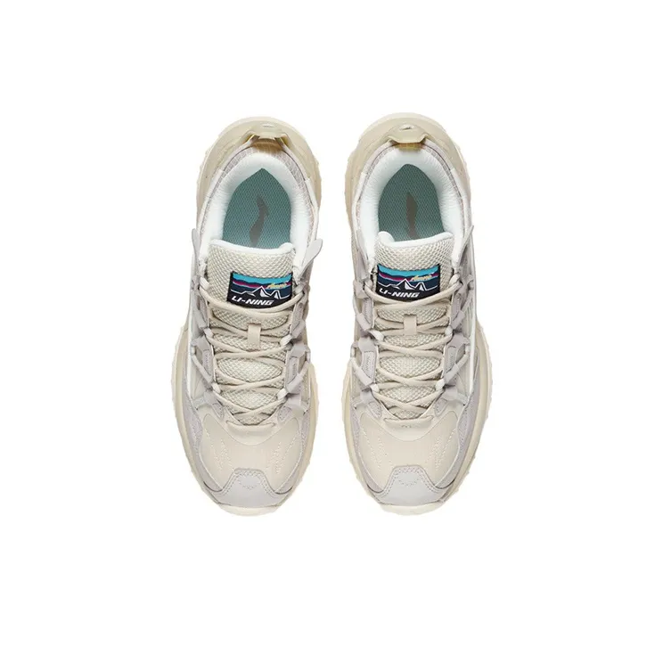 LiNing Aurora WindWalker Cushioning Low-Top Sports Casual Shoes Women's Gray White-3