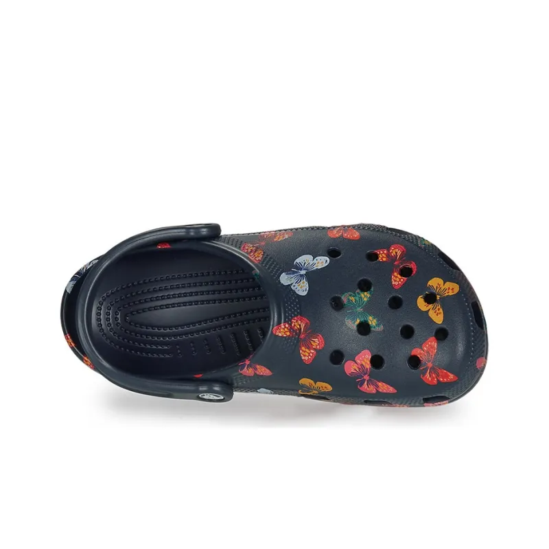 Crocs Classic Vacay Vibes Butterfly Clogs 'Navy Multi'-3