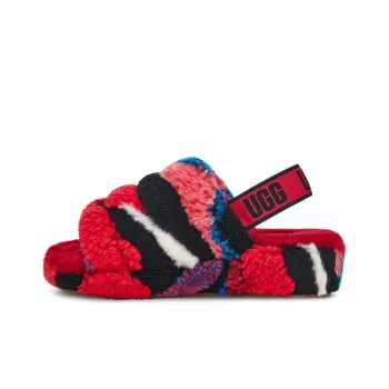 UGG Fluff Yeah Slide Cali Collage Red Women's