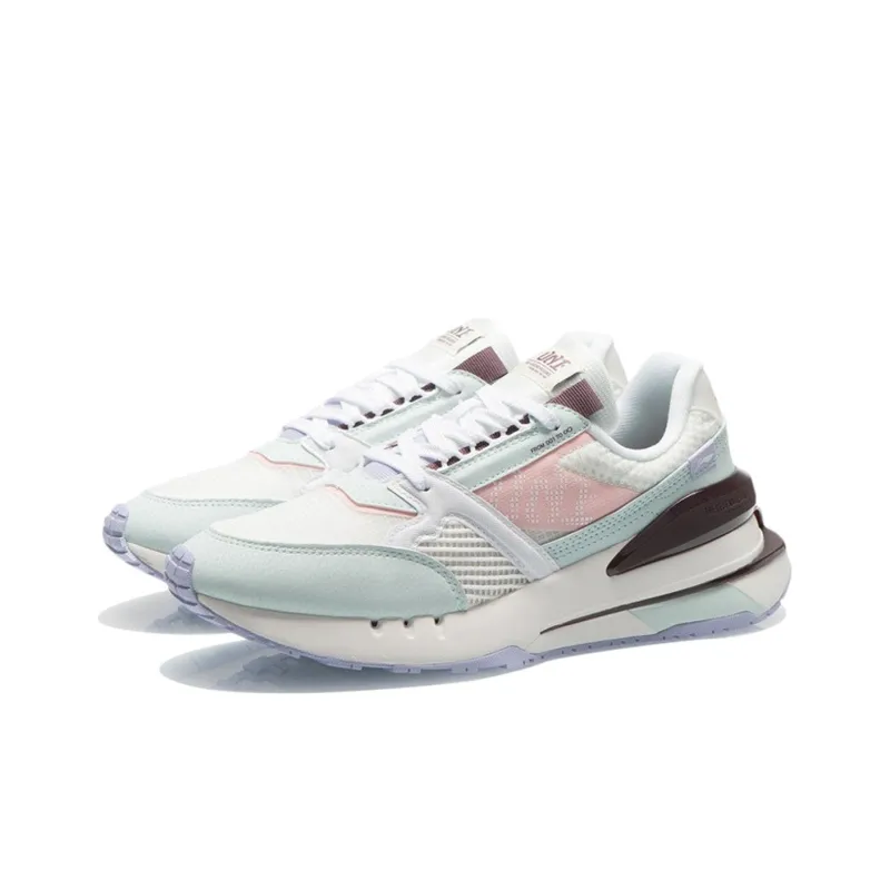 LiNing Anti-Slip And Wear-Resistant Lightweight Low-Top Running Shoes Women's White Blue-2