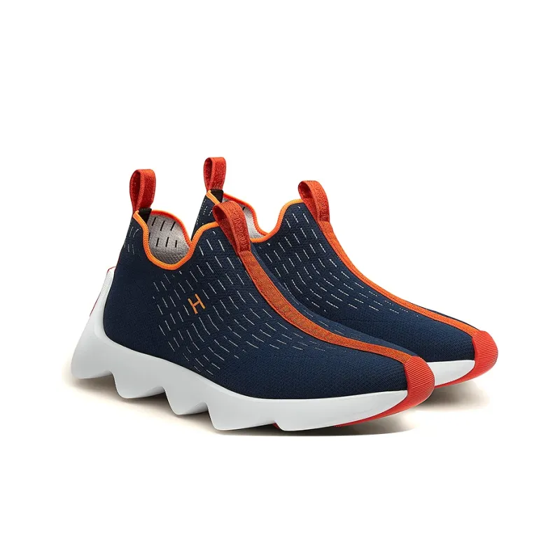 HERMES Eclair Cushioning, Slip Resistant, And Abrasion Resistant Low Top Casual Shoes Men's Marine Blue-2