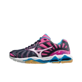 Mizuno Wave Tornado Cushioning Breathable Wear-Resistant Slip-Resistant Low-Top Running Shoes Unisex Blue Pink