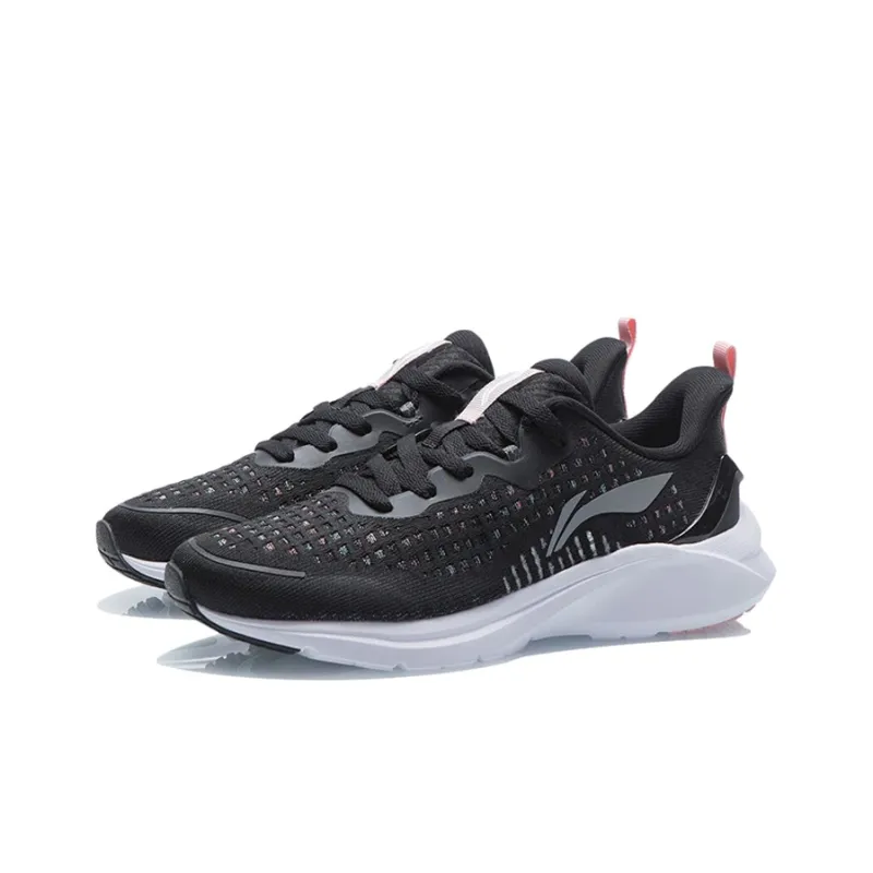 LiNing Abrasion Resistant Slip Resistant Cushioning Low Top Running Shoes Women's Black-2